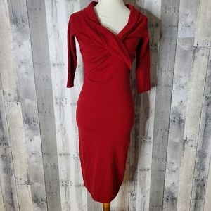 Ralph Lauren Black Label Small Red Cashmere Dress